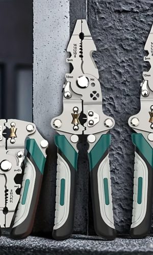 접이식 와이어 스트리퍼 크림퍼 케이블 커터 펜치 전기기사 공구