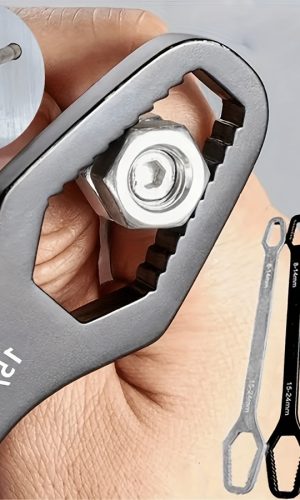 다기능 블랙 5mm 두께 T-렌치 조절식 셀프 타이트닝 양면 렌치 렌치 직경 3–17mm 휴대용 핸드 툴