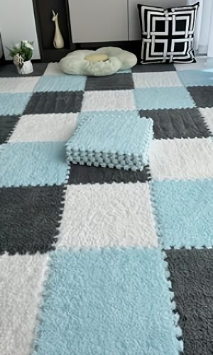 두꺼운 플러시 스플라이싱 카펫 부드럽고 편안한 세탁 가능 논슬립 러그