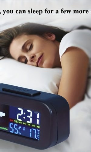 컬러 디스플레이 백라이트 날씨 스테이션 시계 대형 화면 실시간 온도 표시