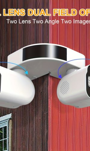 8MP 스마트 무선 WiFi 실내용 보안 카메라 듀얼 렌즈 PTZ 감시 카메라 360° 파노라마 뷰 외부 코너 마운트 지원