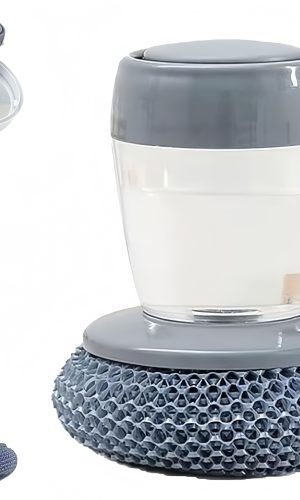 세제 디스펜서 내장 설거지 브러시 프레스형 다기능 주방 세척 도구