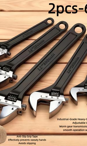 헤비 듀티 조절식 렌치 세트 프로급 크로뮴 바나듐 스틸 논슬립 그립 테이프 헤비 톱니 디자인