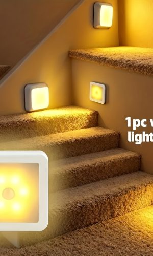 스마트 모션 센서 6-LED 바닥·벽면 조명 무선 에너지 절약 플러그 앤 플레이 설치 모던 스퀘어 디자인